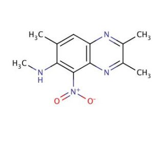 2,3-Dimethyl-5-nitro-6-methylamino-7-methyl-quinoxaline (CAS 149703-60-6) - chemical structure image