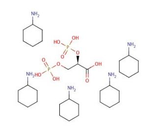 2,3-Diphospho-D-glyceric acid penta(cyclohexylammonium) salt (CAS 62868-79-5) - chemical structure image