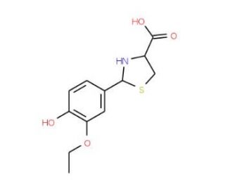 2-(3-Ethoxy-4-hydroxy-phenyl)-thiazolidine-4-carboxylic acid - chemical structure image