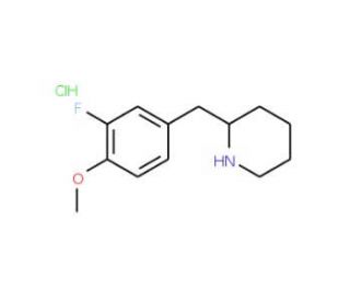 2-(3-Fluoro-4-methoxy-benzyl)-piperidine hydrochloride (CAS 1170364-71-2) - chemical structure image