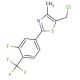 2-[3-Fluoro-4-(trifluoromethyl)phenyl]-4-methyl-5-chloromethyl Thiazole (CAS 317319-33-8) - chemical structure image