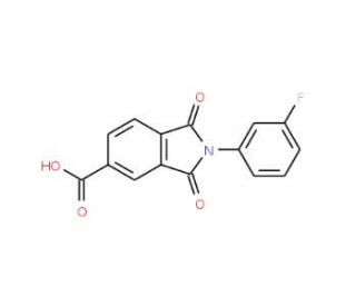 2-(3-Fluoro-phenyl)-1,3-dioxo-2,3-dihydro-1H-isoindole-5-carboxylic acid - chemical structure image