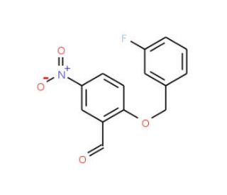 2-(3-Fluorobenzyloxy)-5-nitrobenzaldehyde - chemical structure image