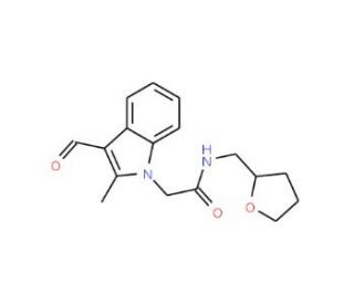 2-(3-Formyl-2-methyl-indol-1-yl)-N-(tetrahydro-furan-2-ylmethyl)-acetamide - chemical structure image
