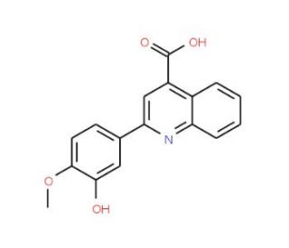 2-(3-Hydroxy-4-methoxy-phenyl)-quinoline-4-carboxylic acid (CAS 32366-62-4) - chemical structure image