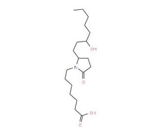 2-(3-hydroxyoctyl)-5-oxo-1-pyrrolidineheptanoic acid (CAS 64054-40-6) - chemical structure image