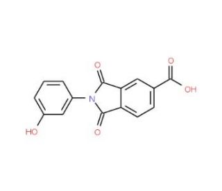 2-(3-hydroxyphenyl)-1,3-dioxoisoindoline-5-carboxylic acid - chemical structure image