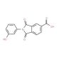 2-(3-hydroxyphenyl)-1,3-dioxoisoindoline-5-carboxylic acid - chemical structure image