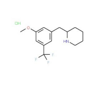 2-(3-Methoxy-5-trifluoromethyl-benzyl)-piperidine hydrochloride (CAS 1170067-75-0) - chemical structure image