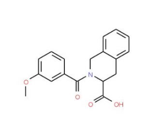 2-(3-Methoxybenzoyl)-1,2,3,4-tetrahydro-isoquinoline-3-carboxylic acid - chemical structure image