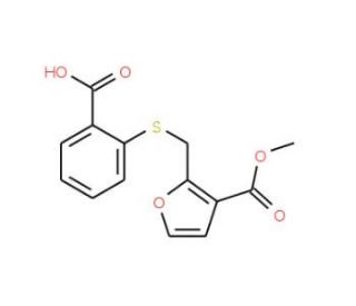 2-({[3-(methoxycarbonyl)furan-2-yl]methyl}sulfanyl)benzoic acid - chemical structure image