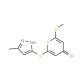 2-(3-Methyl-1H-pyrazol-5-ylthio)-6-methylthio-4H-thiopyran-4-one - chemical structure image