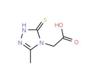 2-(3-methyl-5-thioxo-1H-1,2,4-triazol-4(5H)-yl)acetic acid (CAS 42047-33-6) - chemical structure image