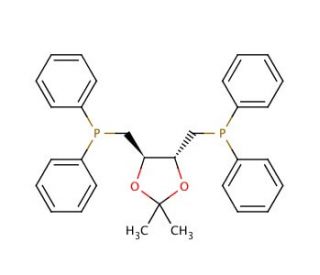 (&minus;)-2,3-O-Isopropylidene-2,3-dihydroxy-1,4-bis(diphenylphosphino)butane (CAS 32305-98-9) - chemical structure image