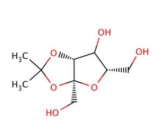 2,3-O-Isopropylidene-α-L-sorbofuranose (CAS 17682-71-2) - chemical structure image