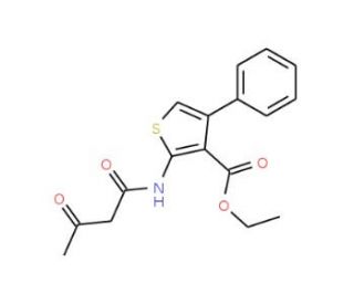 2-(3-Oxo-butyrylamino)-4-phenyl-thiophene-3-carboxylic acid ethyl ester - chemical structure image