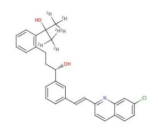 2-[3-(S)-[3-(2-(7-Chloro-2-quinolinyl)ethenyl)phenyl]-3-hydroxypropyl]phenyl-2-propanol-d6 - chemical structure image