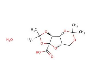 (&minus;)-2,3:4,6-Di-O-isopropylidene-2-keto-L-gulonic acid monohydrate (CAS 68539-16-2) - chemical structure image