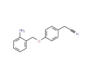 2-{4-[(2-aminophenyl)methoxy]phenyl}acetonitrile - chemical structure image
