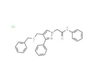 2-{4-[(Benzylamino)methyl]-3-phenyl-1H-pyrazol-1-yl}-N-phenylacetamide hydrochloride - chemical structure image