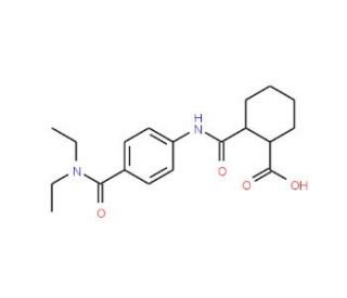 2-({4-[(Diethylamino)carbonyl]anilino}carbonyl)-cyclohexanecarboxylic acid - chemical structure image
