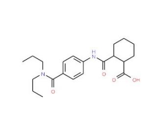 2-({4-[(Dipropylamino)carbonyl]anilino}carbonyl)-cyclohexanecarboxylic acid - chemical structure image