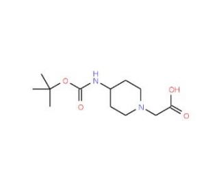 2-(4-{[(tert-butoxy)carbonyl]amino}piperidin-1-yl)acetic acid (CAS 299203-94-4) - chemical structure image