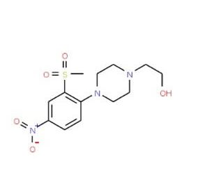 2-[4-[2-(Methylsulfonyl)-4-nitrophenyl]-piperazin-1-yl]ethanol - chemical structure image