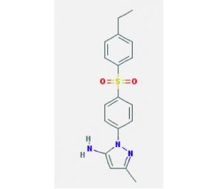 2-[4-(4-Ethyl-benzenesulfonyl)-phenyl]-5-methyl-2H-pyrazol-3-ylamine - chemical structure image