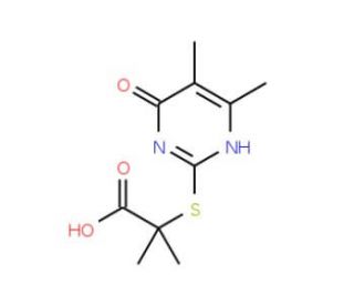 2-(4,5-Dimethyl-6-oxo-1,6-dihydro-pyrimidin-2-ylsulfanyl)-2-methyl-propionic acid - chemical structure image