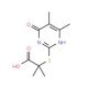 2-(4,5-Dimethyl-6-oxo-1,6-dihydro-pyrimidin-2-ylsulfanyl)-2-methyl-propionic acid - chemical structure image