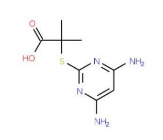2-(4,6-Diamino-pyrimidin-2-ylsulfanyl)-2-methyl-propionic acid - chemical structure image