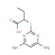 2-(4,6-Diamino-pyrimidin-2-ylsulfanyl)-butyric acid (CAS 436088-61-8) - chemical structure image