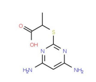 2-(4,6-Diaminopyrimidin-2-ylsulfanyl)-propionic acid - chemical structure image