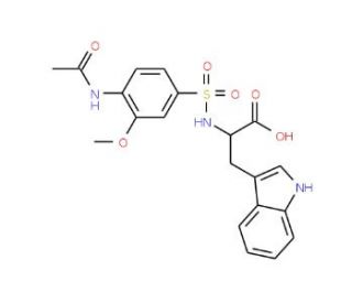 2-(4-Acetylamino-3-methoxy-benzenesulfonylamino)-3-(1H-indol-3-yl)-propionic acid - chemical structure image