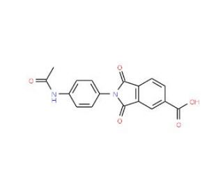 2-(4-Acetylamino-phenyl)-1,3-dioxo-2,3-dihydro-1H-isoindole-5-carboxylic acid - chemical structure image