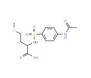 2-({[4-(acetylamino)phenyl]sulfonyl}amino)-4-(methylthio)butanoic acid (CAS 92034-59-8) - chemical structure image