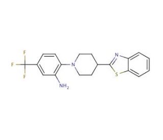 2-(4-Benzothiazol-2-yl-piperidin-1-yl)-5-trifluoromethyl-phenylamine - chemical structure image