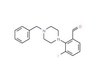 2-(4-Benzyl-1-piperazino)-3-fluoro-benzaldehyde (CAS 883512-18-3) - chemical structure image