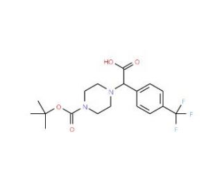 2-(4-Boc-piperazinyl)-2-(4-trifluoromethylphenyl)acetic acid (CAS 885274-28-2) - chemical structure image