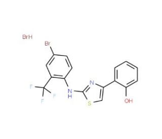 2-[4-Bromo-2-(trifluoromethyl)phenyl]amino-4-(2-hydroxyphenyl)-1,3-thiazole hydrobromide (CAS 1210389-46-0) - chemical struct