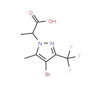 2-(4-Bromo-5-methyl-3-trifluoromethyl-pyrazol-1-yl)-propionic acid - chemical structure image