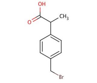 2-[4-(Bromomethyl)phenyl]propanoic acid (CAS 111128-12-2) - chemical structure image