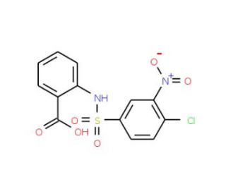 2-(4-Chloro-3-nitro-benzenesulfonylamino)-benzoic acid (CAS 68003-38-3) - chemical structure image