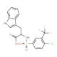 2-({[4-chloro-3-(trifluoromethyl)phenyl]sulfonyl}amino)-3-(1H-indol-3-yl)propanoic acid - chemical structure image