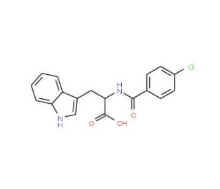 2-(4-Chloro-benzoylamino)-3-(1H-indol-3-yl)-propionic acid (CAS 39544-74-6) - chemical structure image