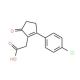 [2-(4-Chloro-phenyl)-5-oxo-cyclopent-1-enyl]-acetic acid (CAS 53272-87-0) - chemical structure image