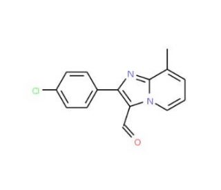 2-(4-Chloro-phenyl)-8-methyl-imidazo[1,2-a]-pyridine-3-carbaldehyde (CAS 524724-70-7) - chemical structure image