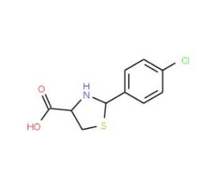 2-(4-Chloro-phenyl)-thiazolidine-4-carboxylic acid (CAS 34491-29-7) - chemical structure image