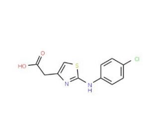 [2-(4-Chloro-phenylamino)-thiazol-4-yl]-acetic acid - chemical structure image